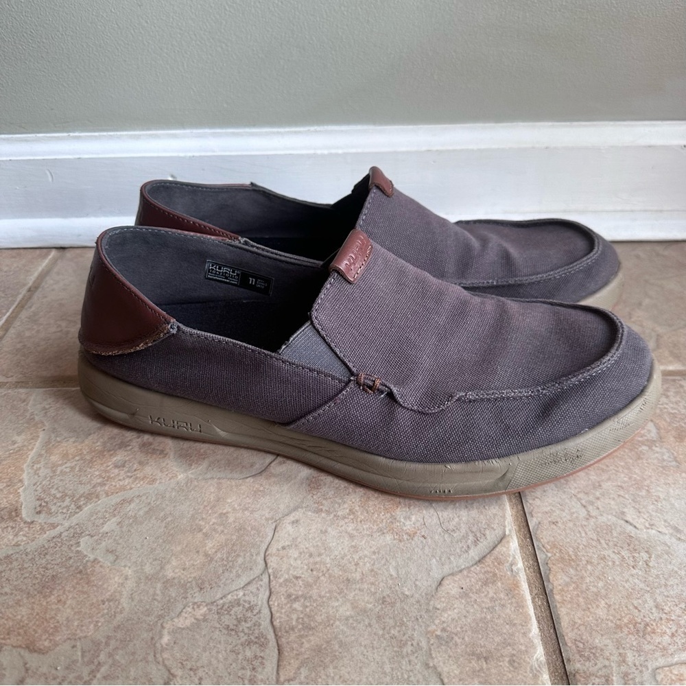 KURU Pace KuruCloud Gray Loafers Slip On Shoes Canvas Leather​​​​